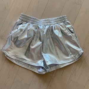 Shiny silver shorts, size S, adorable!